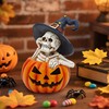 CFFOWNUG Skeleton Halloween Indoor Decoration: 6.1'' Witch Hat Skeleton Ornament