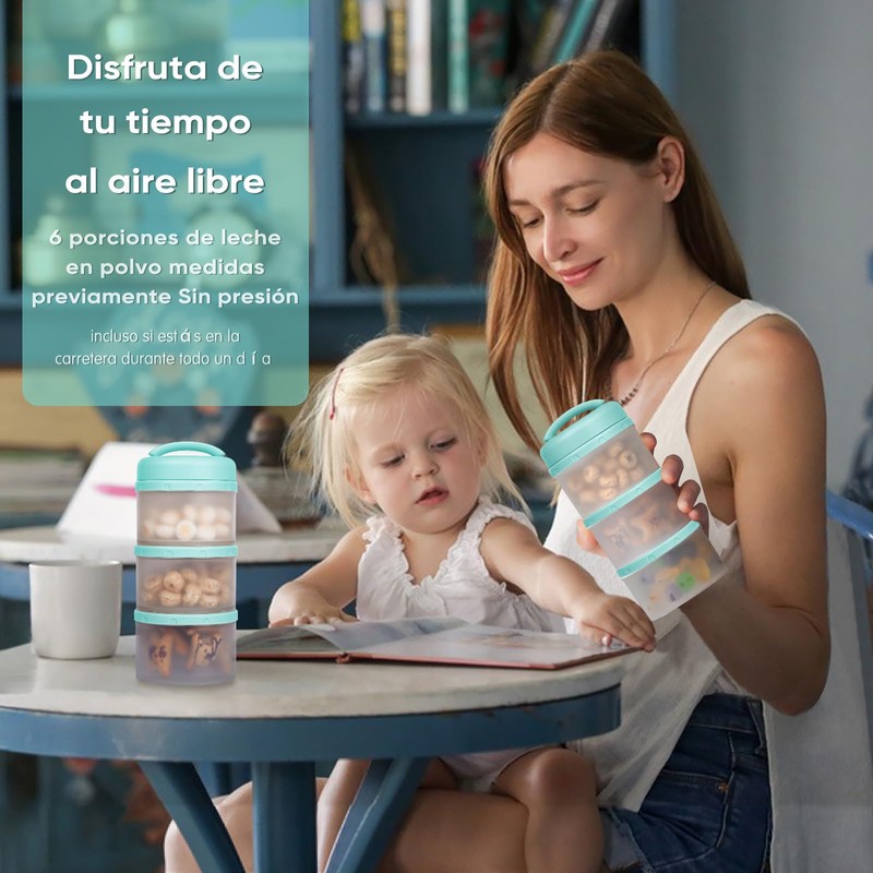 Dispensadores de Leche en Polvo Apilable Recipientes de Comida Bebé
