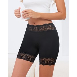 Hibluco Slip Shorts for Women Under Dresses Anti Chafing Boyshort Underwear Black