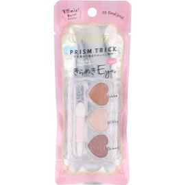 FORTUNE KOSE Prism Trick 03 (Coral Jewel) Eyeshadow Tri-Color Palette Glitter 2 Grams (x1)