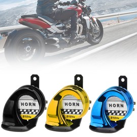 Windance Universal High Tone Snail Air Horn,130DB 510HZ Waterproof Loud Electric Horn for Any 12V Vehicles Motorcycle Scooter Boat Trucks (Yellow)