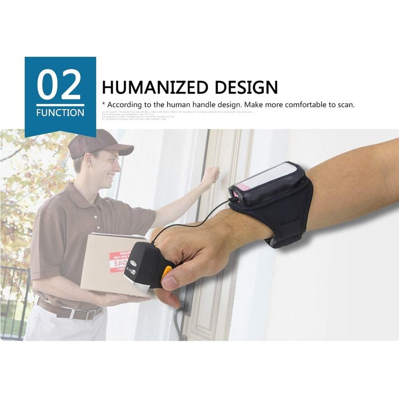 NetumScan Bluetooth Ring 1D 2D QR Barcode Scanner, Portable Mini