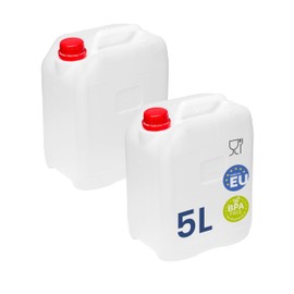 Garronda Water Canister Camping BPA-Free Food Safe Water Container Canister 5L Water Tank Camping Accessories Outdoor Camping Water Canister 5L Pack of 2 White GD-0082