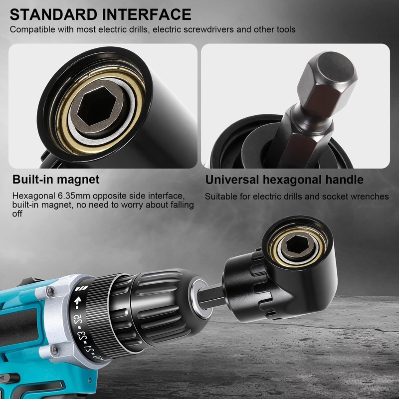 13 Piece 105° Angle Screwdriver Attachment Set, 105° Angle Wrench,