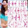 24-Sheet Naughty Temporary Tattoos for Women Ladies Girls, Flowers Temporary