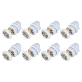 sourcing map 23mm Shower Door Rollers, Sliding Shower Doors Runners Wheels Replacement Copper Rod Pulley for Bathroom Glass Doors 4-6mm, White 8 Pcs