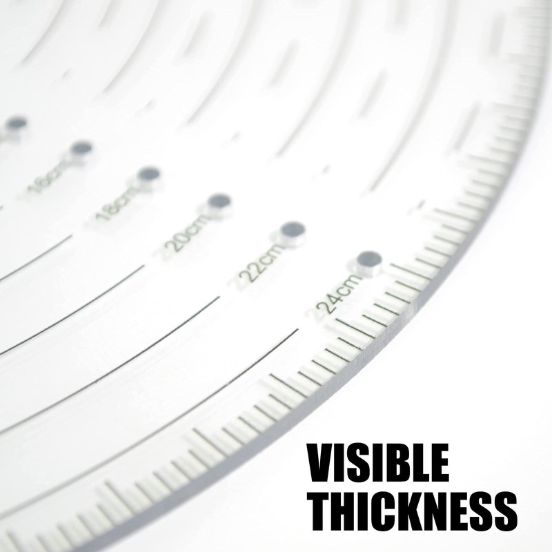 UPTTHOW 10" Round Center Finder Compass Clear Acrylic for Drawing