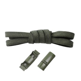 Schnüris® Elastic Shoelaces without Tying I Shoelaces with Quick Release I Magnetic Rubber Shoe Laces I Smartclip Shoelaces for Children and Adults, Army Green