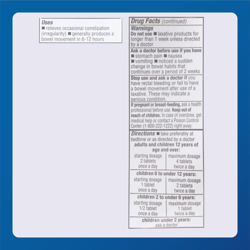 Major Senna 8.6 mg Natural Vegetable Laxative Tablets - Made