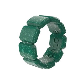 QALO Women's Emerald Spark Emme Silicone Wedding Ring, Breathable, Durable Rubber Wedding Band for Women, 9mm Wide 2.5mm Thick, Size 5