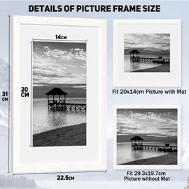 A4 Picture Photo Frames Set of 2,8x11'' Picture without Mat and 5x7'' with Mat,Versatile Shatterproof Photos Posters Certificates Frame for Home Store Office,Wall Horizontal Vertical Display,White