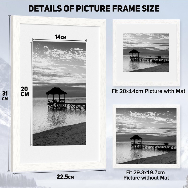 A4 Picture Photo Frames Set of 2,8x11'' Picture without Mat