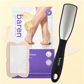 Varen (self-produced product) [Baren SET for feet] Magic double-sided stainless steel foot callus remover + shea butter heel patch 10 pieces / [발에는바렌 SET] 매직 양면 스테인리스 발각질제거기+시어버터 뒷꿈치 힐패치 10매입