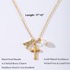 Initial Pearl Cross Necklace for Women Teen,First Communion Baptism Confirmation
