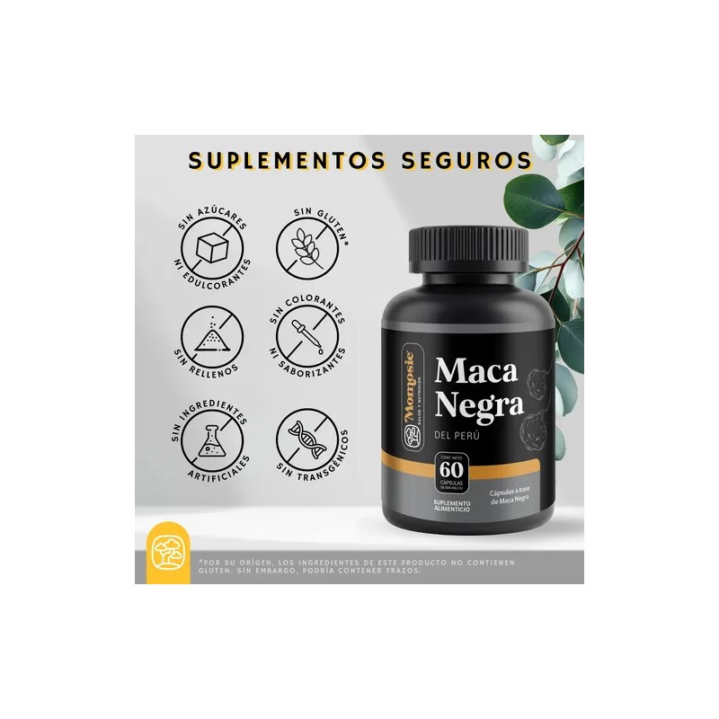 Maca Negra: Suplemento para Hombres con 60 Cápsulas de Momosie
