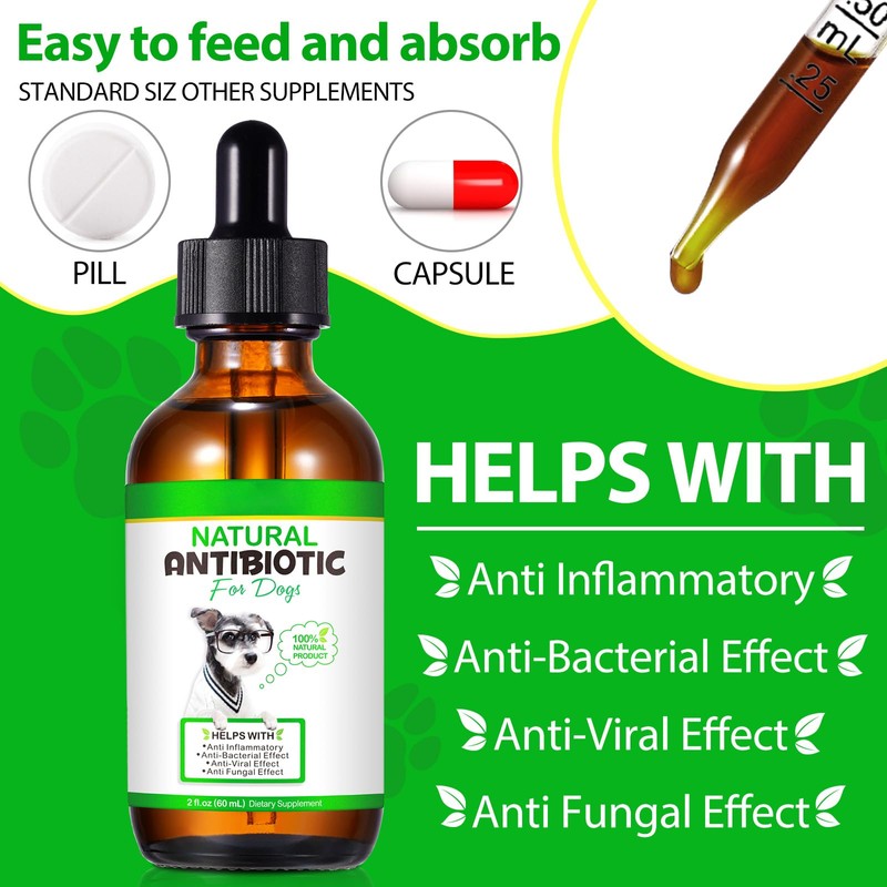 Antibiotics for Dogs, Natural Dog Antibiotics Drops, 60ml