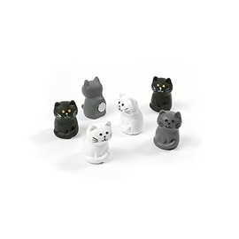 Trendform® Assorted Animal Style Office Magnets - Cats,Silver (1 set of 6)