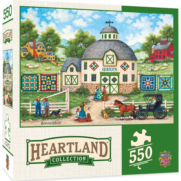 MasterPieces Heartland Collection Jigsaw Puzzle, The Quilt Barn, Featuring Art by Bonnie White, 550 Pieces