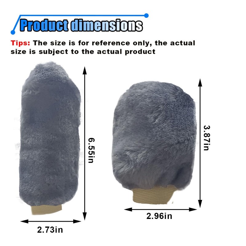 2PCS Plush Car Gear Shift Knob Cover & Handbrake Cover,