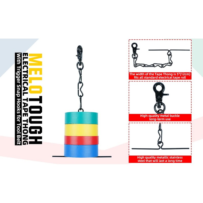 MELOTOUGH Tape Thong for Tool Belt Waist Electricians Tape Holder