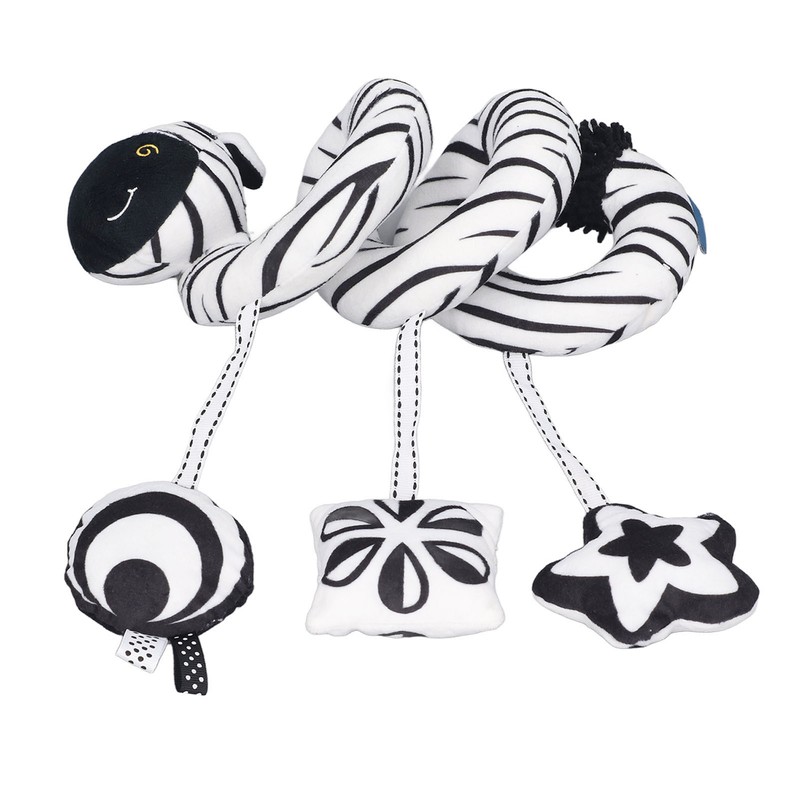 Baby Plush Animal Stroller Toys Black and White Spiral Activity