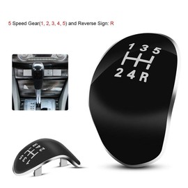 Madezz Gear Knob Cover, for Ford Fiesta Focus 5 Speed ABS Black Car Gear Knob Head Cover
