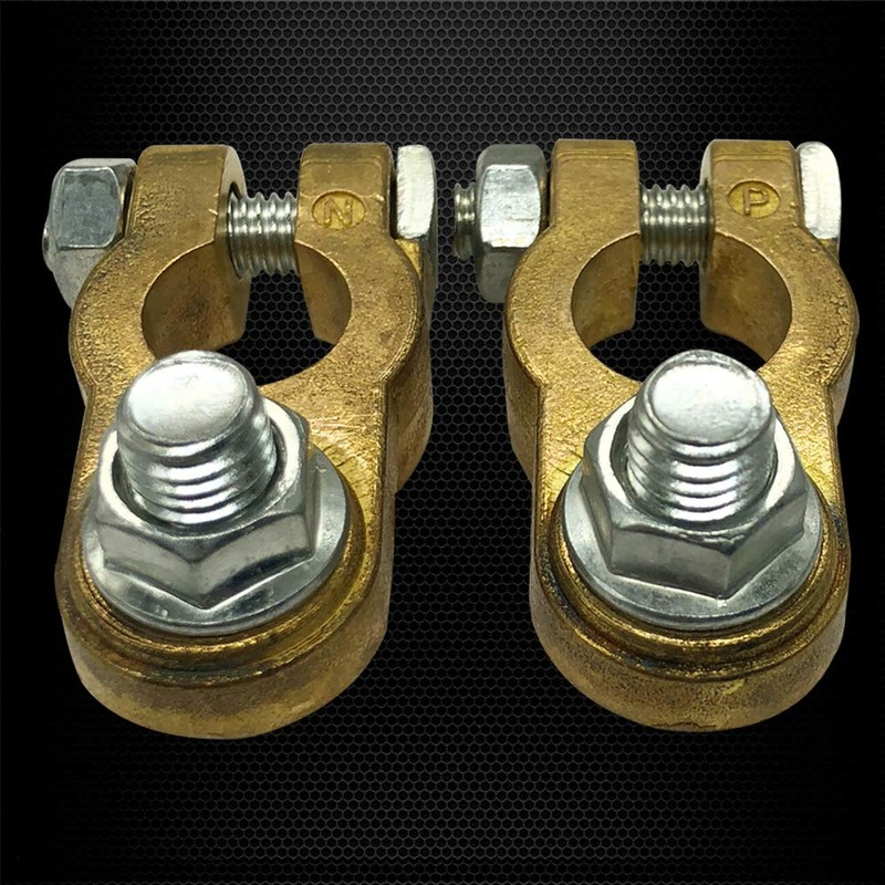 Ampper Brass Battery Terminal Connectors, Top Post Battery Terminals Connector