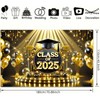 BlissYard Black and Gold Graduation Decorations Class of 2025 Backdrop
