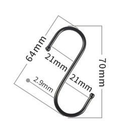 Xuamaea 6 Pcs S-Shaped Hooks,Multifunctional Hooks Suitable for Kitchens,Bathrooms,Living Rooms,Bedrooms,Etc-Black-S