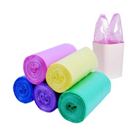 BIAUYEGNW 4 Gallon Trash Bag,Thicken Value Small Colorful Trash Bags with Handle,100 Counts Small Garbage Bags Wastebasket Trash Can for Bathroom Bedroom Office Kitchen