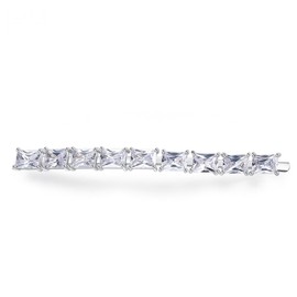 Hairpin Stone Silver Hair Accessory 1 Piece Zirconia Glitter Cute Women's (B)