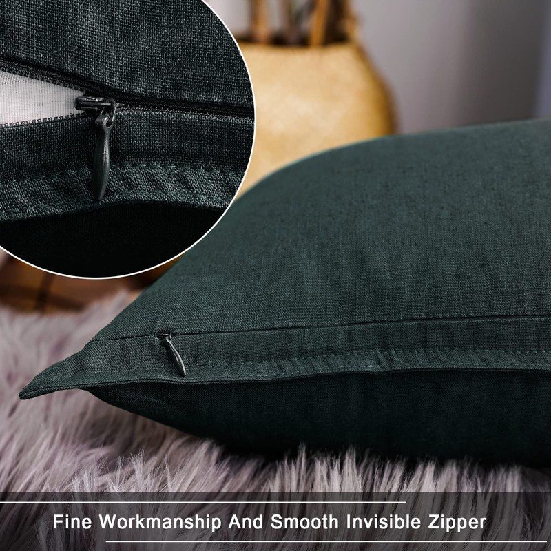 Jeanerlor Pack of 2 24 x 24 Inch Cotton Linen