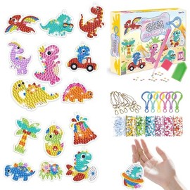 15PCS DIY Kit de Pintura de Diamantes para Niños, Juego de Pintura de Diamante 5D con Accesorios para Llaveros, Ideal para Manualidades Infantiles, Regalo Ideal para Niñas (Multicolor-C)