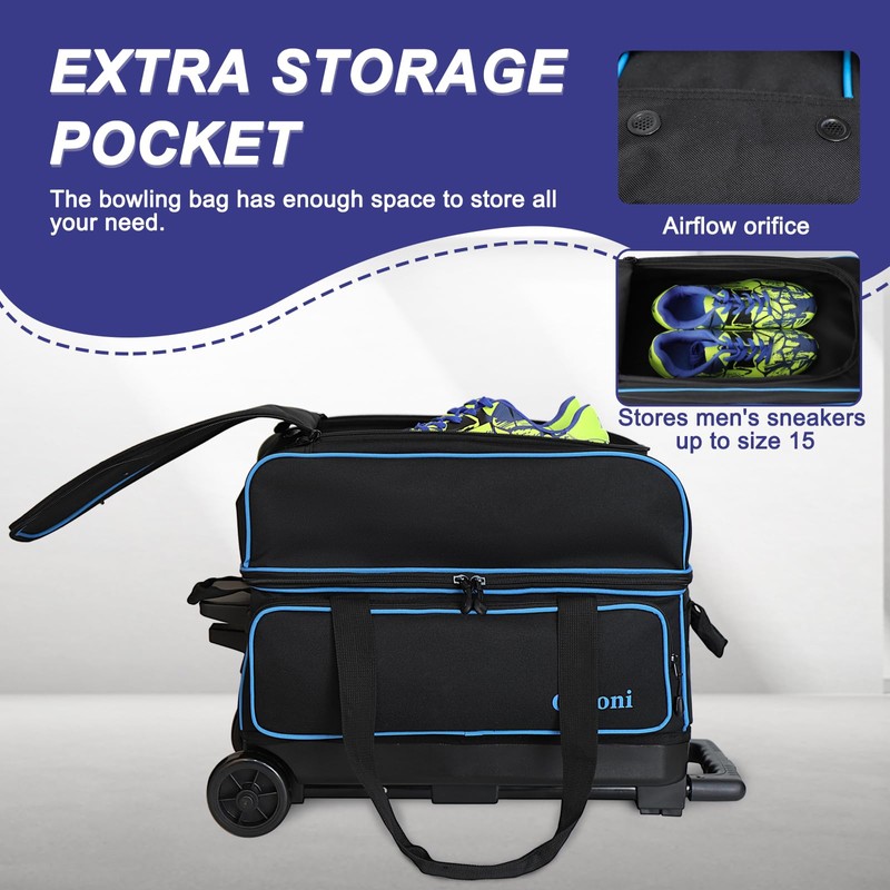 Goloni Double Roller 2 two bowling ball bag with wheels