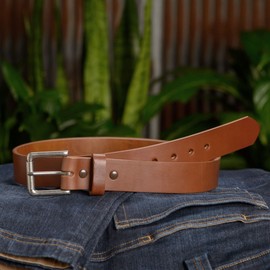 Bullhide Belts Mens Leather Belt for Casual, Dress 1.50" Wide, Caramel Tan, 40"