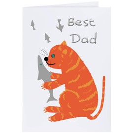Azeeda Groß (A4) 'Bester Papa am Vatertag' Grußkarten/A4 Grußkarten (GC00064242)