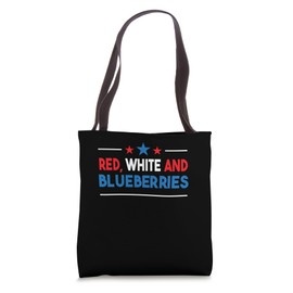 Red, White and Blueberries Patriot American Flag Men Women Tote Bag