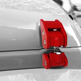 WWFGYX Hood Latches Hood Catch Kit Compatible with Jeep Wrangler JK JL 2007-2024 and Jeep Gladiator JT 2020-2024 (Red)