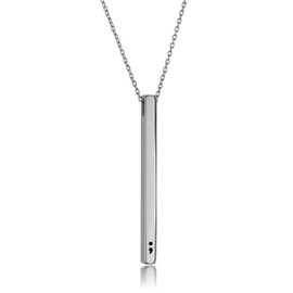 Dolceoro Semicolon Necklace, Mental Health Awareness Jewelry, Inspirational Mantra Necklace Vertical Bar Pendant - 316L Surgical Stainless Steel