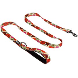 KISSBAK Dog Leash for Large Dogs - Comfortable Padded Handles,Premium Floral Sunflower Dog Training Leash,Walking Lead for Dogs (Lotus Flower, Large (1 Inch x 6 Feet))