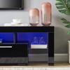 ZJMTOCYU Elegant LED TV Stand with Remote Control and Toughened