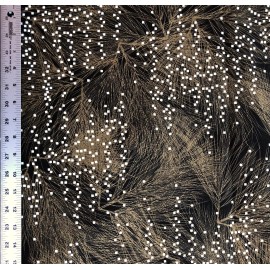 Andover Fabrics SALE! pine branches with snow on brown on black 100% cotton quilting apparel