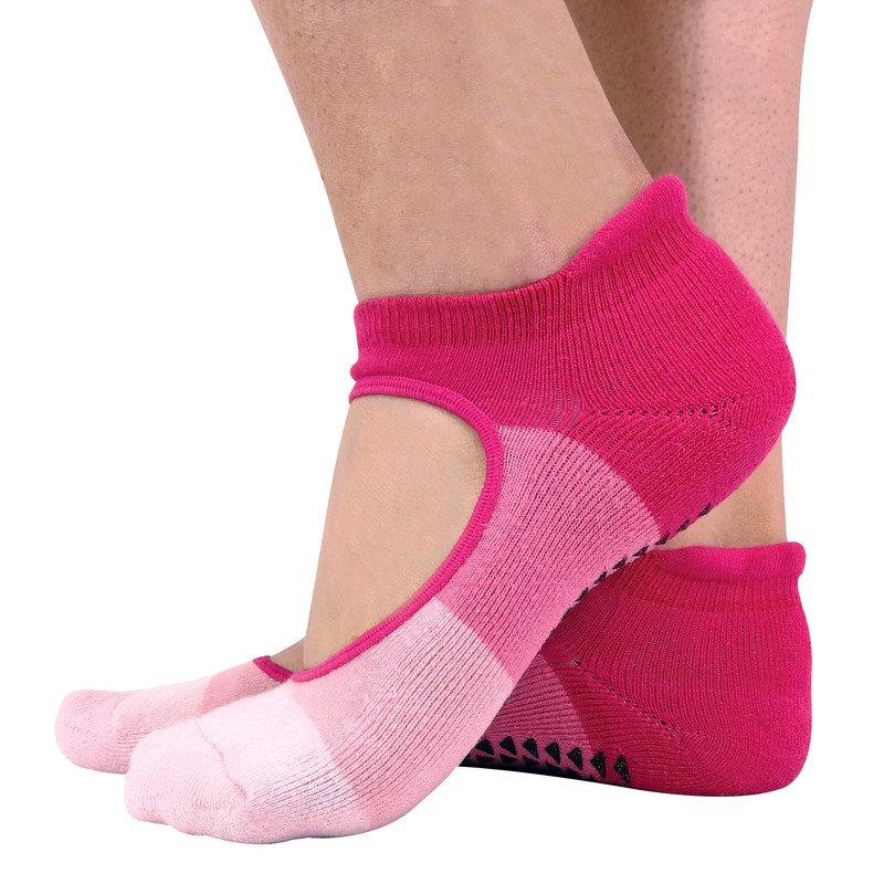 Pack of 2 Women's Cotton Colourful Non-Slip Yoga Socks with