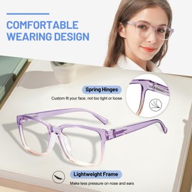 WEMOOTANTS 4 Packs Gradient Purple Reading Glasses 2.5 for Women Spring Hinges Readers 1.00 1.25+ 1.50 1.75 2.00 2.25 2.50 2.75 3.00 3.50 4.00