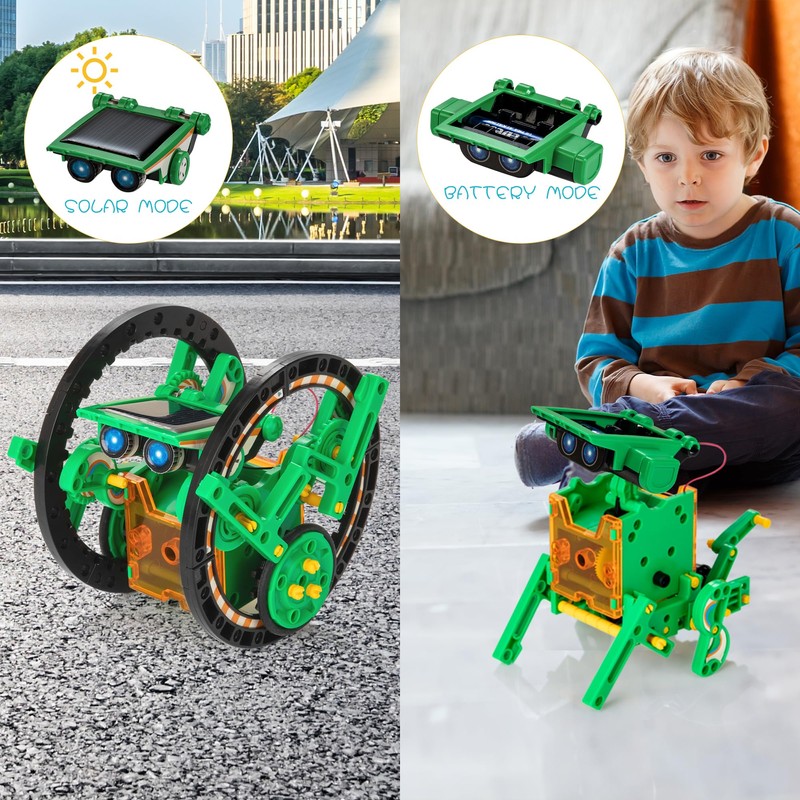 Solar Robot Kit for Kids, 14-in-1 Educational STEM Science Toy,