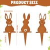 Qooloo Pack of 3 Easter Bunny Garden Stake Rust, Easter