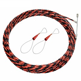 Ninesung Fish Tape Wire Puller Through Wall Wire Threader OD 6mm Plus Fish Cable Fastener with Steel Rope Puller Borescope Helper Through Wall 32-Foot (10M)