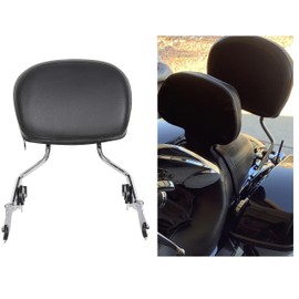 Detachable Sissy Bar with Backrest Pad Chrome Compatible with 2009-2024 Harley Touring (NEED DOCKING HARDWARE)