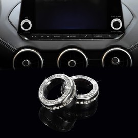 TOMALL Bling Center Console Cover Compatible with Nissan Sentra 2020-2022 Volume Button Cover Trim Radio Sound Volume Knob Cover Cap AC Air Conditioner Knob Cover Bling Interior Accessories for Car