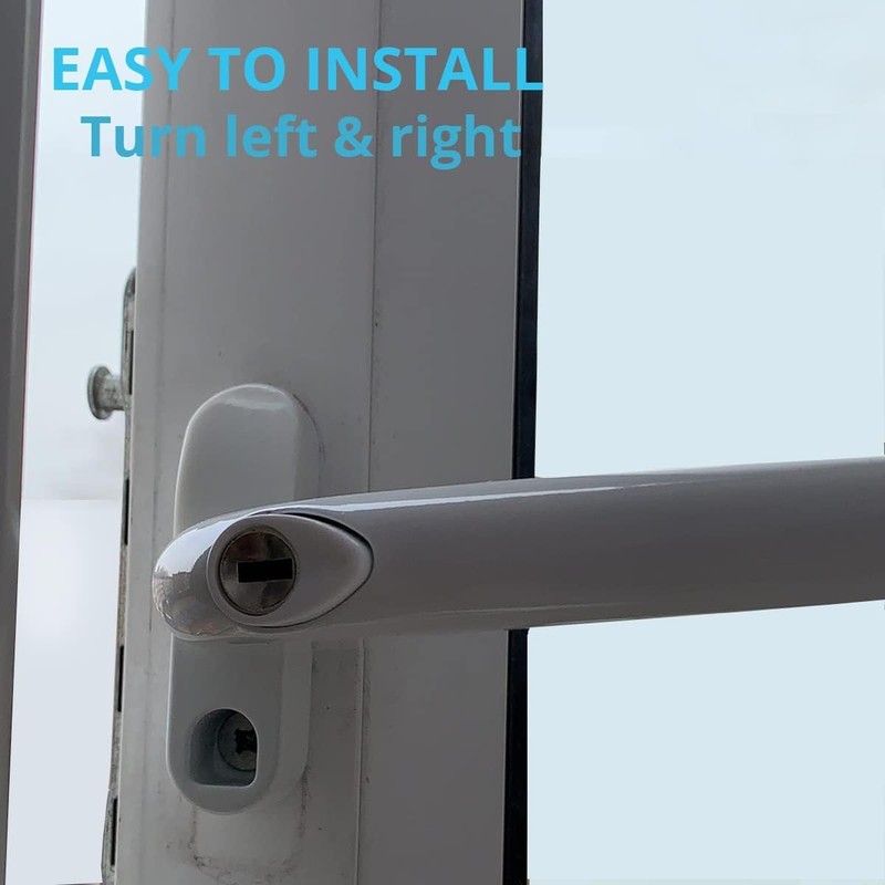 Hsthe Sea 2 x Aluminium Window Handles, Lockable Window Handle